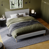 Čalúnená posteľ s čelom s gombíkami - 12888
