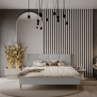 Čalouněná postel slim s vertikálním a horizontálním prošíváním - 3
