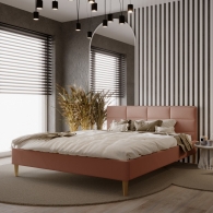 Čalúnená posteľ slim s vertikálnym a horizontálnym prešívaním - 13012
