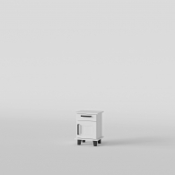 Skandinávský noční stolek dřevěný SVEG, bílý / šedý - 1