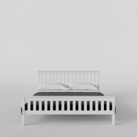 Skandinavská postel dřevěná SVEG, bílá / šedá - 2