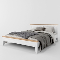 Drevená posteľ ATTICA s dodatkami z dubového dreva - 17753