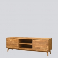 Široký dubový TV stolík CLASSY so skrinkami - 18102