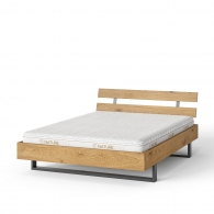 Dubová postel s lištovým čelem na ocelových podnožích - 1