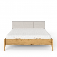 Dubová posteľ s čalúneným čelom - 26171