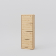 Úzký dřevěný botník BASIC se čtyřmi skříňkami - 1