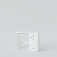 Písací stôl drevený PARMA biely / šedý, 4 zásuvky - 4387