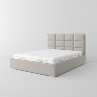 Čalúnená posteľ s vertikálnym a horizontálnym prešívaním - 5341