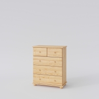 Dřevěná komoda BASIC s pěti zásuvkami - 1
