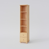 Úzka drevená knižnica BASIC s dvoma zásuvkami - 817