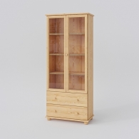 Dřevěná vitrína BASIC se dvěma zásuvkami - 1