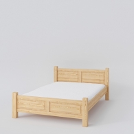 Široká drevená posteľ BASIC s rovným čelom - 880