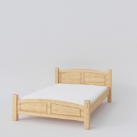 Široká dřevěná postel BASIC s oblým čelem - 1