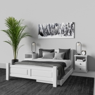 Biely drevený nočný stolík PARMA, 2 zásuvky - 9513