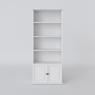 Knihovna dřevěná PARMA bílá / šedá, 1 skříňka - 2